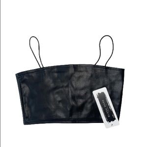 Faux leather crop top.